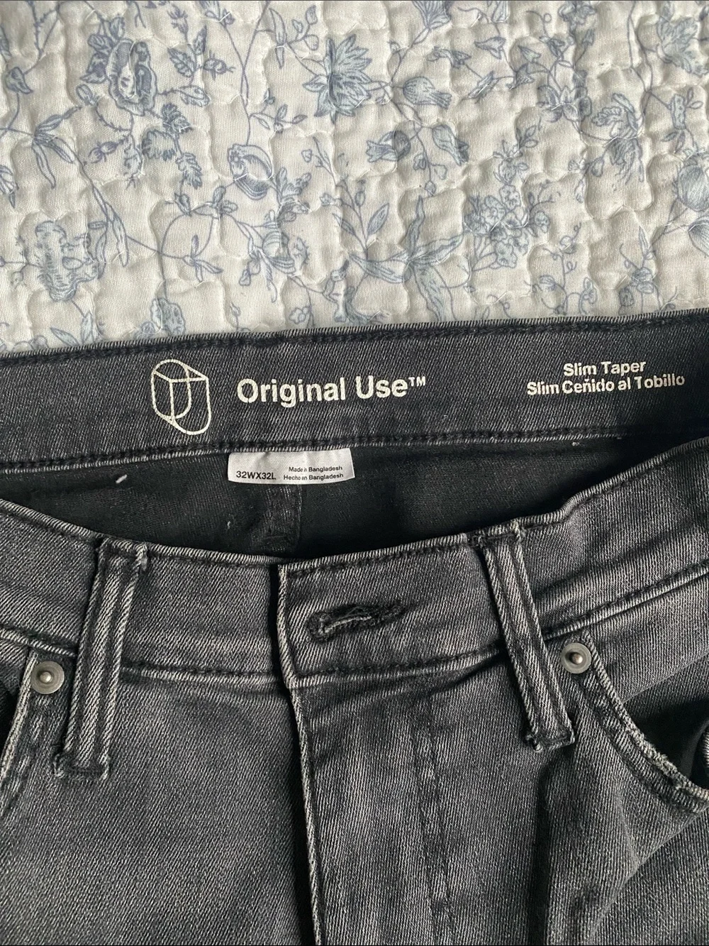 Original Use Men's Charcoal Black Slim Straight Jeans